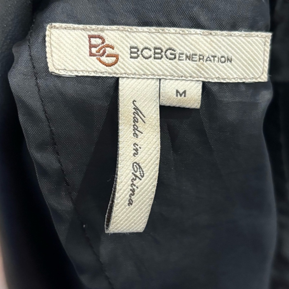 BcBGGeneration  Genuine Leather Vintage Moto Cowl Neck Jacket Sz M Rn 80734 - Picture 10 of 10
